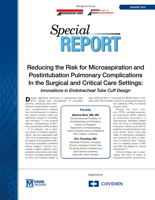 Reducing the Risk for Microaspiration and Postintubation Pulmonary ...